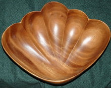 Large Hawaiian Monkey Pod Wood Shell Bowl**PRICE REDUCTION! **
