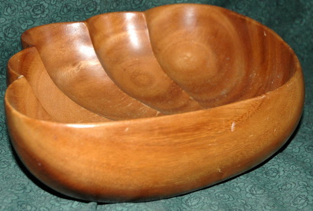 Large Hawaiian Monkey Pod Wood Shell Bowl**PRICE REDUCTION! **