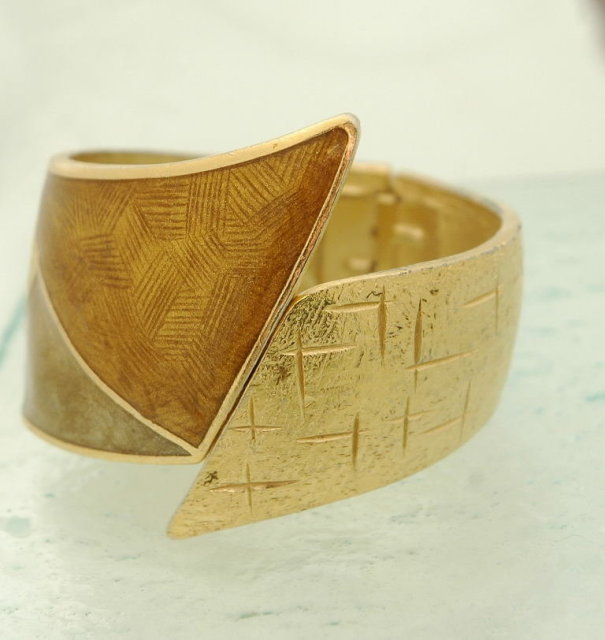Retro Mod Fat Hinged Cuff Bracelet *Price Reduced!*
