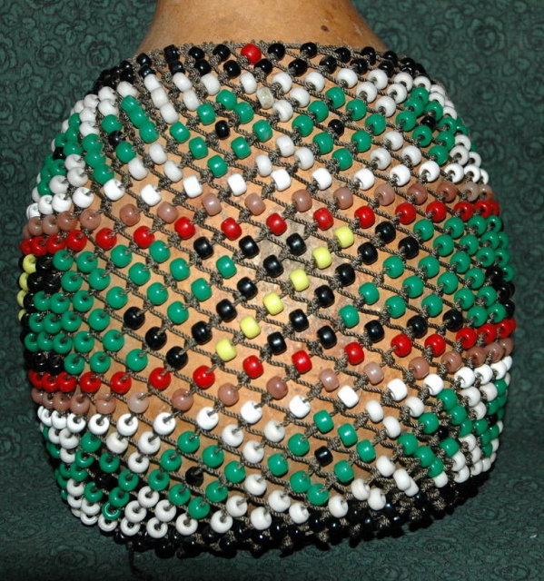BIG Afican Beaded Gourd Shakere Noise maker