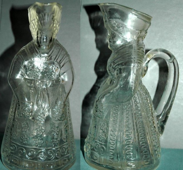 King & Queen Glass Syrup Pitchers Dispensers * PRICE REDUCDED * !