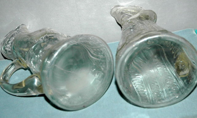 King & Queen Glass Syrup Pitchers Dispensers * PRICE REDUCDED * !
