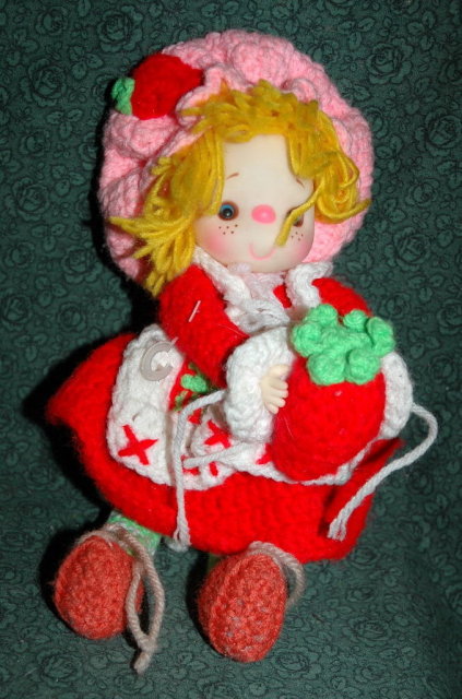 Knitted Strawberry Shortcake Doll -adorable *Price Reduced!*