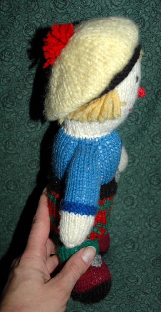 Hand Knitted Scottish Kilt Clad Doll 12