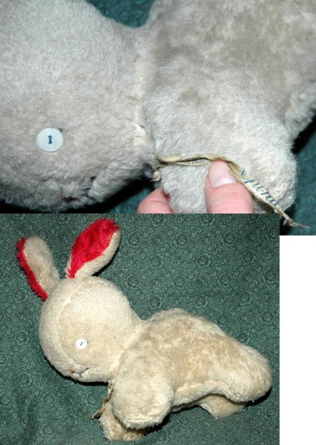 Antique Gund Wool Pile Bunny J.Swedlin Inc.-***PRICE REDUCTION!***