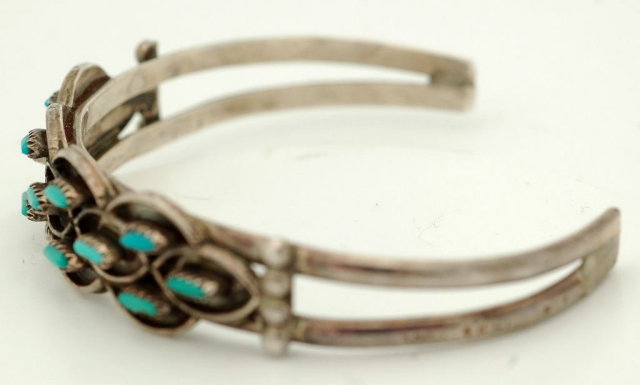 Petite Point Turquoise Sterling Bracelet -Weeka