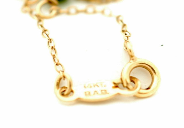 14k gold & Jade Bead Necklace 15