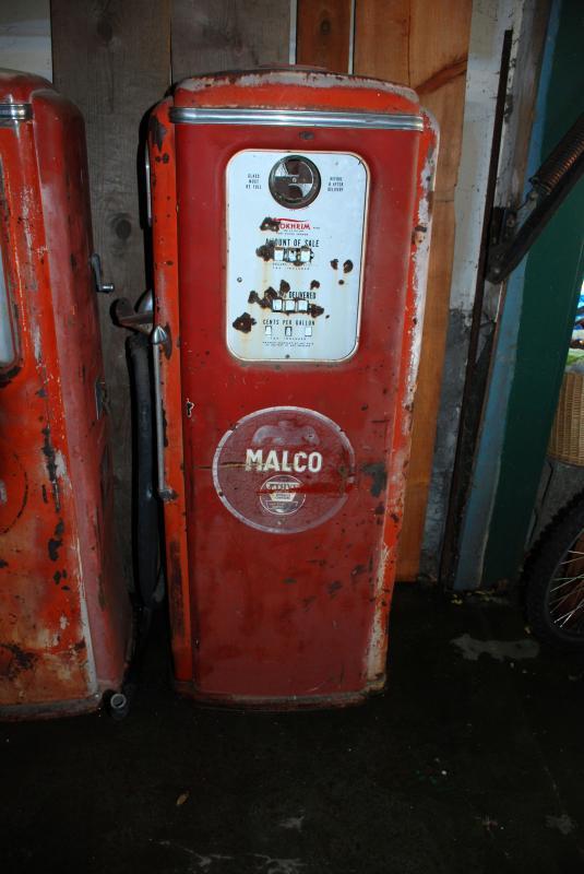 2 Malco Tokheim Gas Pumps, from New Mexico Vintage , Red