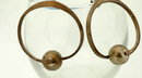 Mexico Sterling Modernist Hoop Ball Earrings-