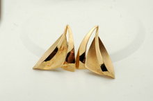 Large Vermeil Sterling Sailboat Earrings signed