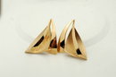 Large Vermeil Sterling Sailboat Earrings signed