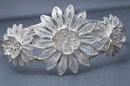 Sterling Silver Filigree Cuff Flower Bracelet