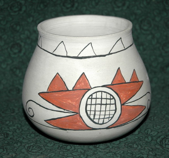 S.W. Native American Pottery Vase -signed , dated '76
