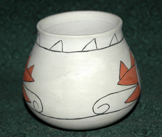 S.W. Native American Pottery Vase -signed , dated '76