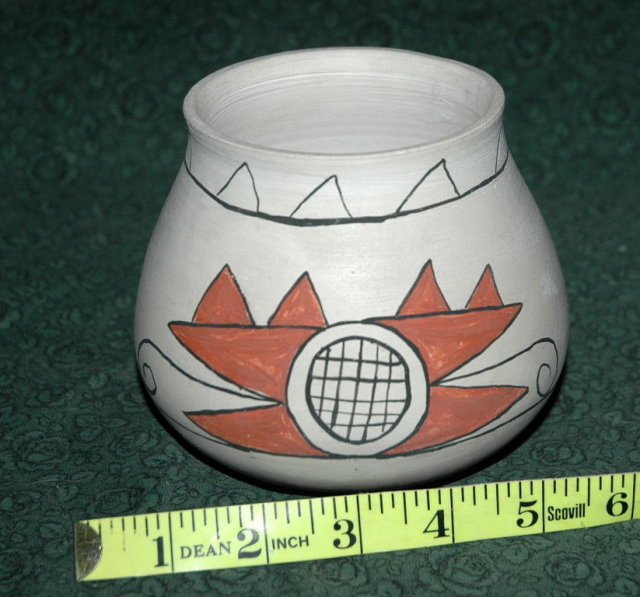 S.W. Native American Pottery Vase -signed , dated '76