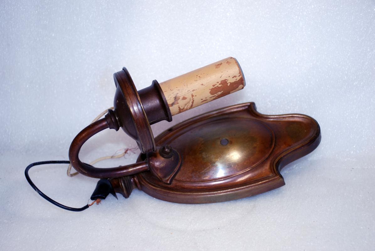 1920'S LIGHTOLIER 'AFTER SUNSET' BRONZE SCONCES TWO ARM LIGHT & ONE ARM FIXTURES WITH CANDLES