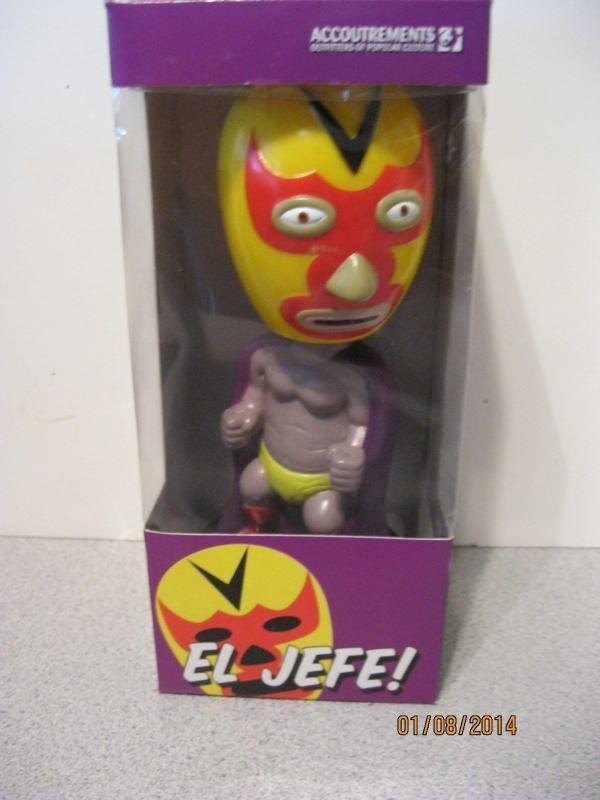 Mexican Lucha Libre El Jefe! Bobblehead Nodder Wrestler New old Stock in box 1999