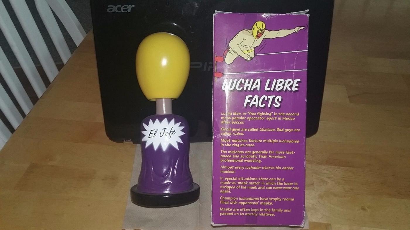 Mexican Lucha Libre El Jefe! Bobblehead Nodder Wrestler New old Stock in box 1999