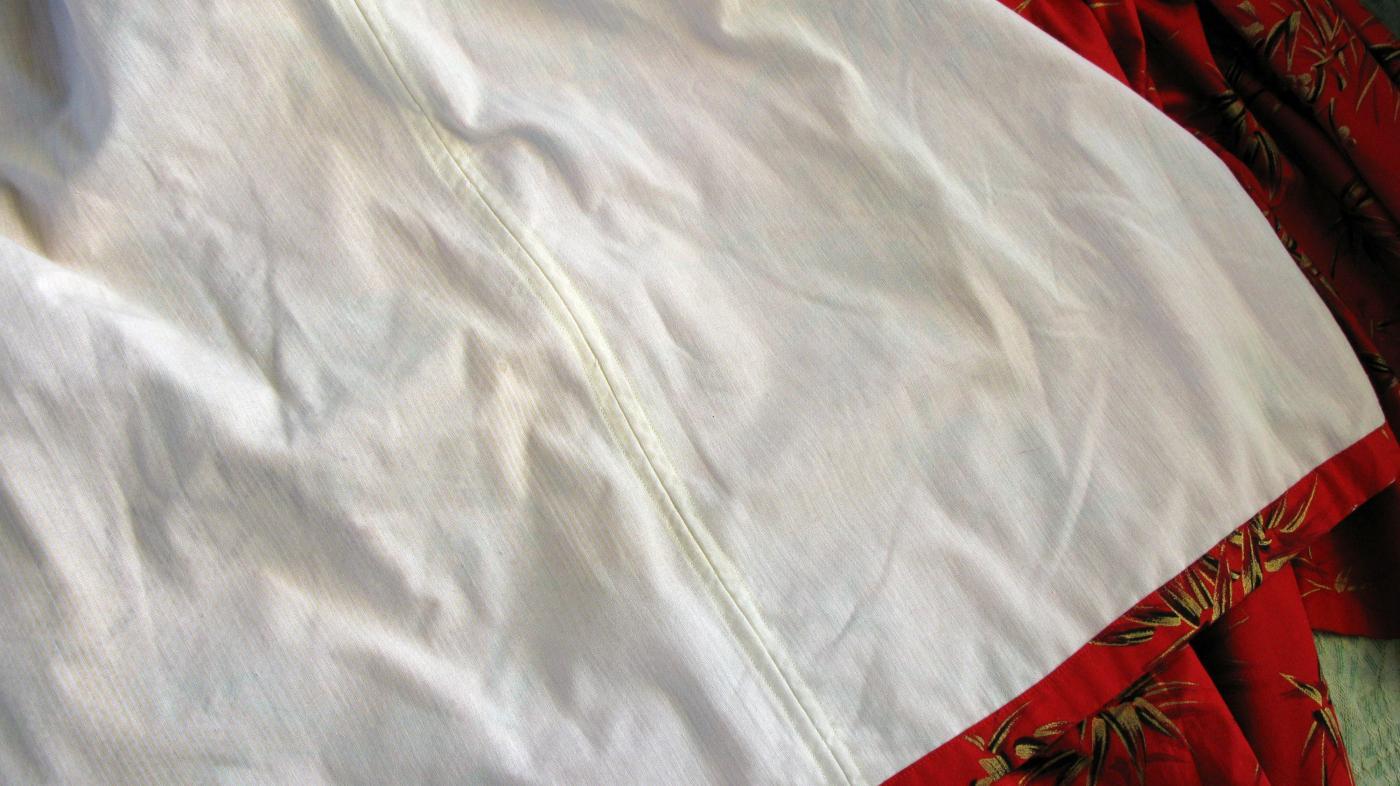Asian inspired Gilded Bamboo Red Cotton Fabric Curtain Panel.