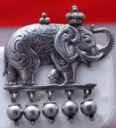 BIG Sterling Silver Elephant Dangle Pin 28gm
