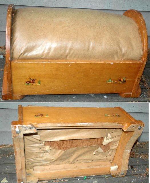 Western style Pine Ottoman Boeing Built 1920's * PRICE REDUCDED * !