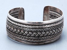 Multi Pattern Sterling Cuff Bracelet. 1