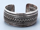Multi Pattern Sterling Cuff Bracelet. 1