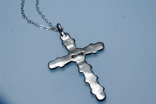 Turquoise & Sterling Silver Cross Necklace