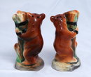 Tree hugging Bears in chains Salt & Pepper