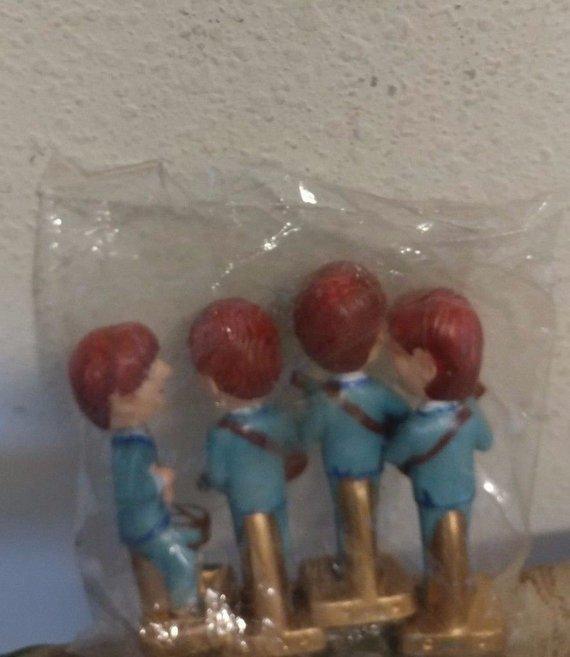 1960'S BEATLES NODDERS CAKE TOPPERS IN ORIGINAL SEALED CELLO PACKAGE