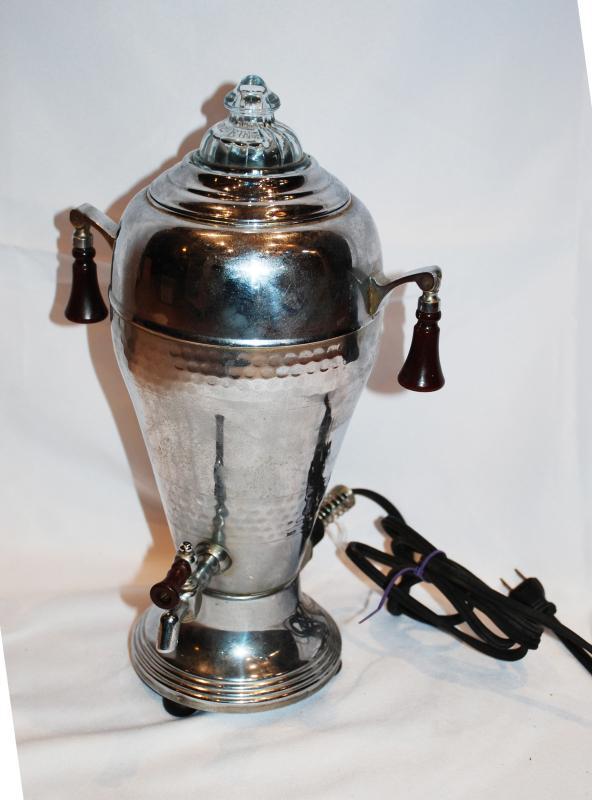 Art Deco Coffee Urn, Percolator Pot, Nasco Hammered Aluminum