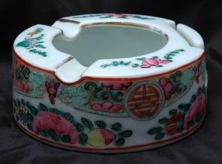Chinese Porcelain Ashtray & Match Holder