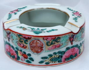Chinese Porcelain Ashtray & Match Holder
