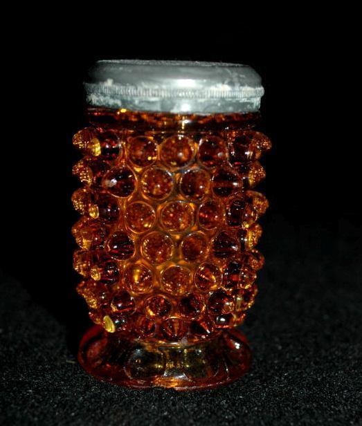 Fenton Amber Glass Hobnail Salt Shaker, single