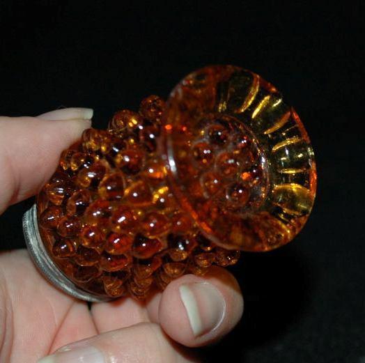 Fenton Amber Glass Hobnail Salt Shaker, single
