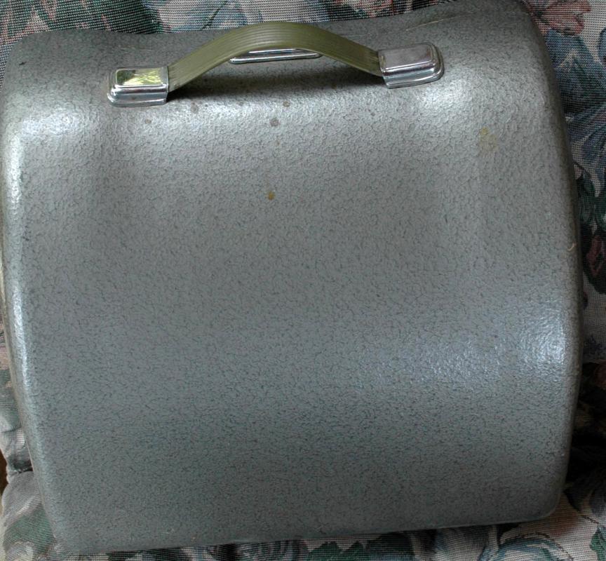 Olympia Typewriter DeLuxe SM3 Green In Silver Retro Industrial Era Case