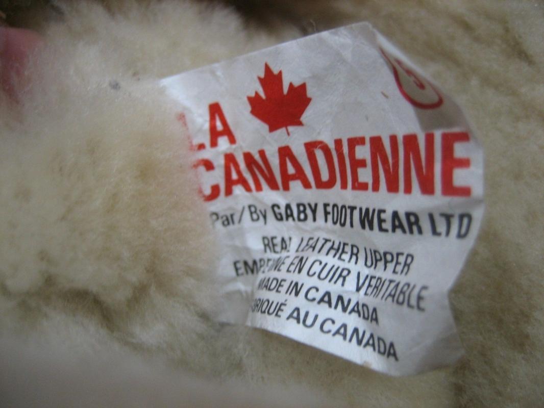 LA CANADIENNE BROWN TWO TONED LEATHER FLEECE LINED HIGH BOOTS SIZE 7.5