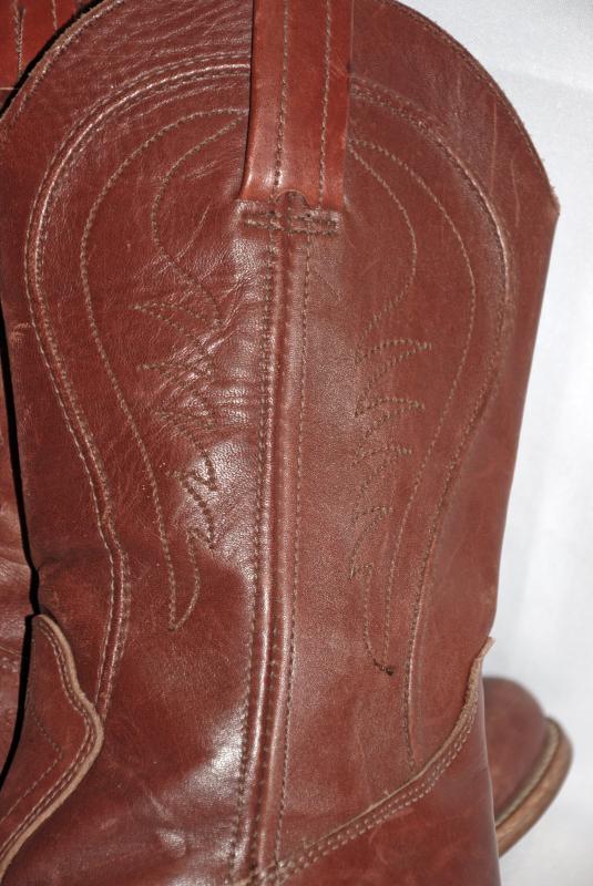 Cowgirl Western Leather Boots Vintage Dexter Size 8 med Oxblood Cognac Color ( woman's)