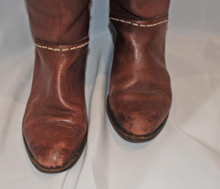 Tall Leather Boots, Boho Hipster Handcrafted Unbranded with Stitching Lady's size 42
