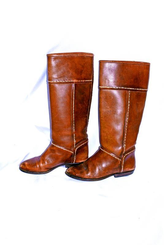 Tall Leather Boots, Boho Hipster Handcrafted Unbranded with Stitching Lady's size 42