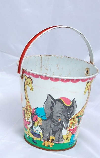 J. Chein Co. Tin Litho Sand Pale -Bucket