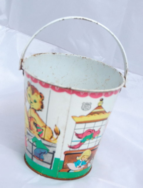 J. Chein Co. Tin Litho Sand Pale -Bucket