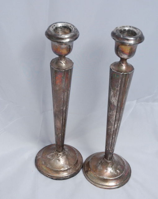 Sterling Silver Candle Sticks Pair