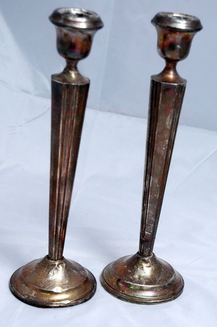 Sterling Silver Candle Sticks Pair