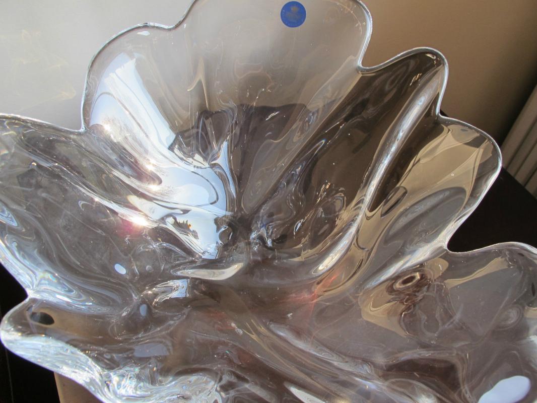ROYAL COPENHAGEN NATURA FREEFORM CRYSTAL BOWL OLE KORTZAU DENMARK