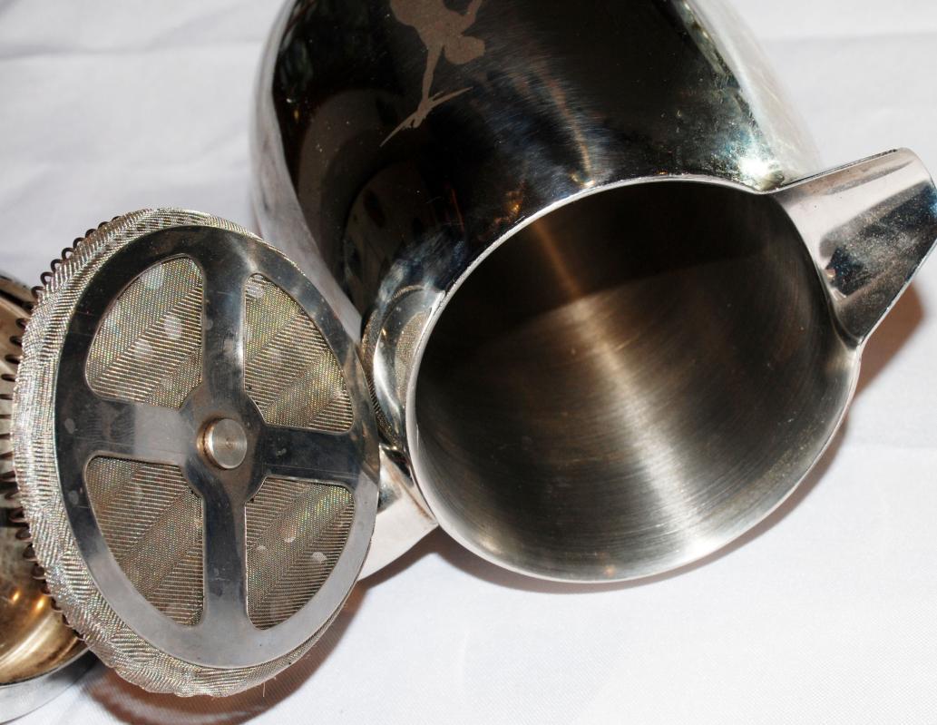 BODUM STAINLESS COFFEE PRESS THERMAL C. JORGENSEN 11 Etched Boy & Airplane
