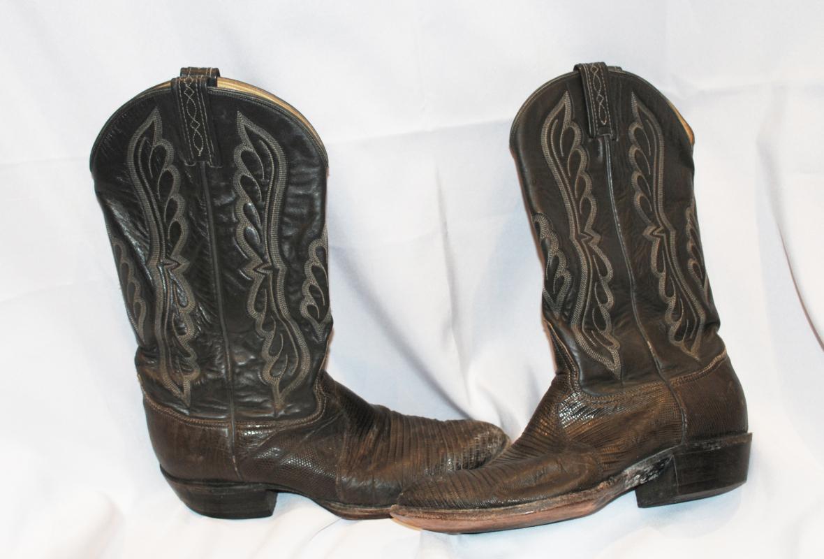 Vintage Tony Lama Cowboy Boots size 9D Exotic Reptile Vamps