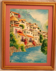 Water Color Painting of Mediterranean Scene*REDUCED PRICE*