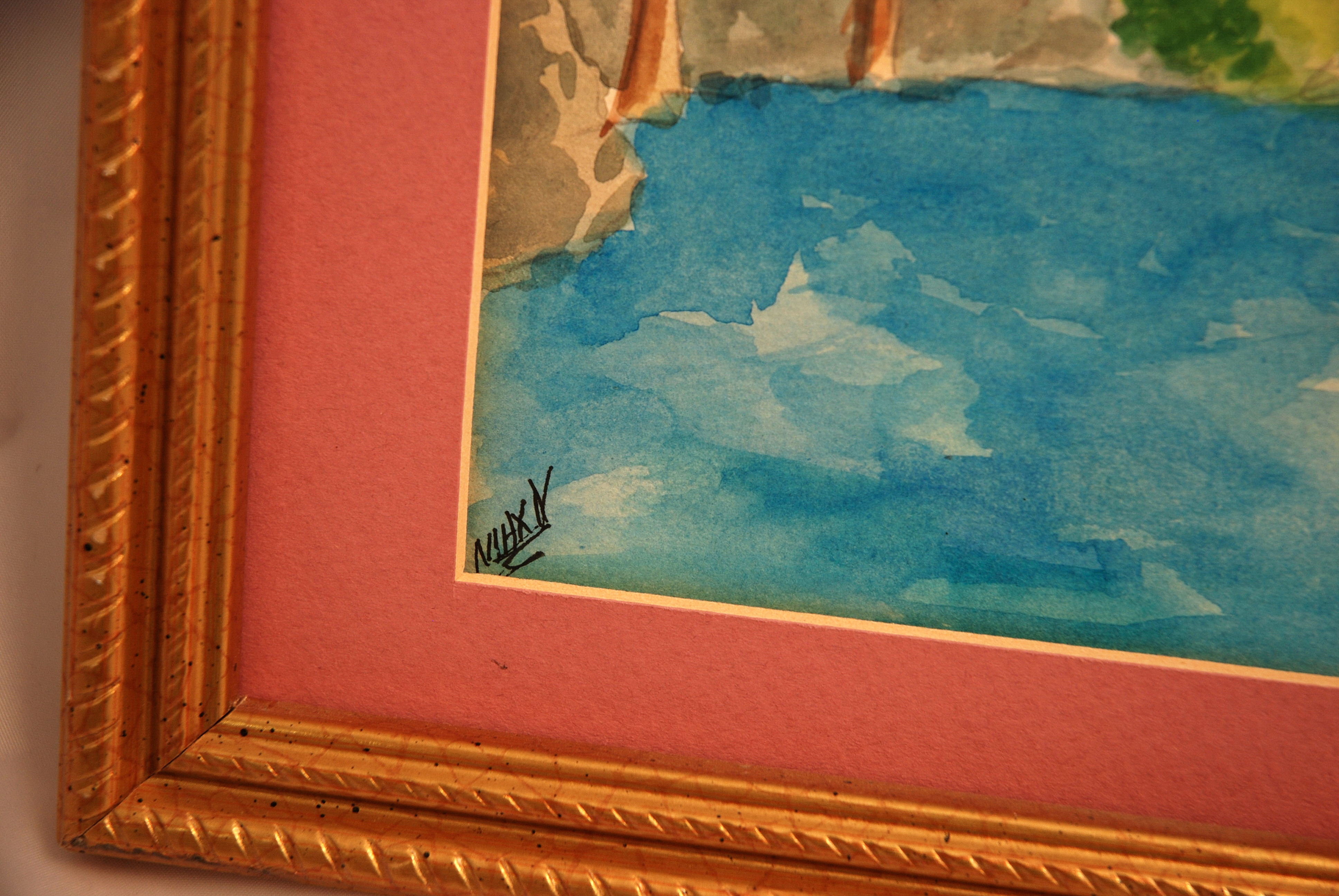 Water Color Painting of Mediterranean Scene*REDUCED PRICE*