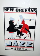 New Orleans Jazz 1989 Poster signed Kuhre